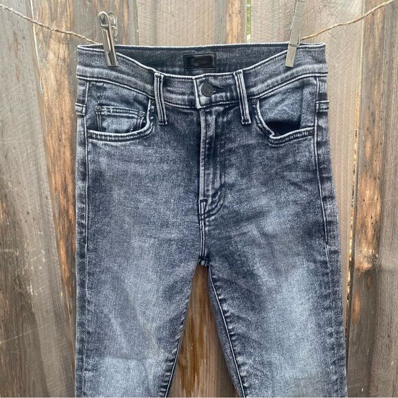 MOTHER The Insider High Rise Crop Step Fray Bootcut Jeans SZ24 wash: train stops - Picture 7 of 15